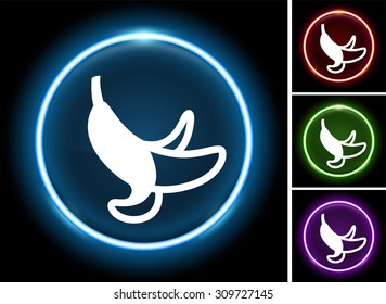 Banana on Glow Round Button