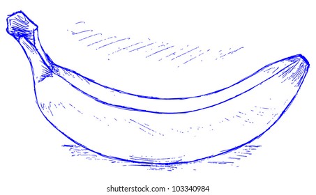  Banana on a white background