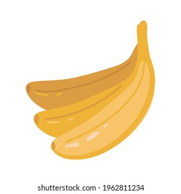  
banana on the white background