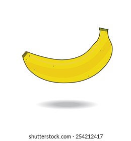 Banana on white background