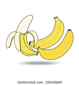 Banana on white background