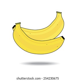 Banana on white background