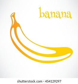 banana on the  white background
