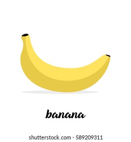 Banana on the white background