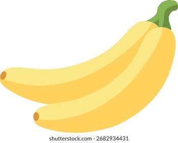 Banane auf weißem Hintergrund. Flacher Stil. Vektorgrafik