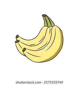 Banana on a white background isolated. Vector illustration. Healthy fruit