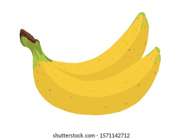 Banana on white background. Vector illustration.