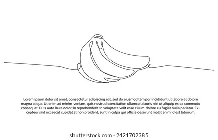 Banana one continuous line design. Single line decorative element drawn on white background.