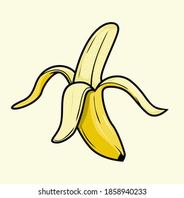 Banana Open Cartoon Illustration Cartoon