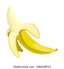 banana open juicy isolated. vector illustration