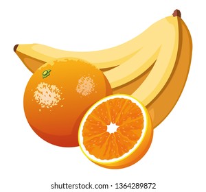 banana and orange