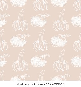 banana and orange seamless fruit pattern