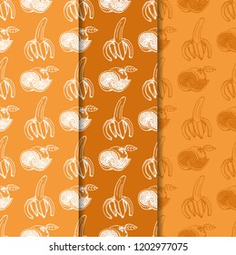banana and orange seamless fruit pattern
