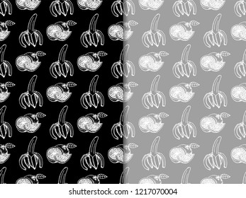 banana and orange seamless fruit pattern