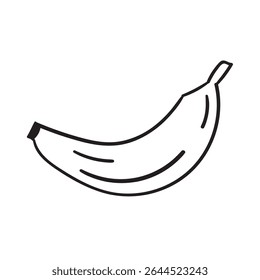 Banana outline icon. Fruit vector design. Hand drawn illustration on white background.