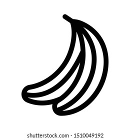 Banana outline icon, line vector sign, linear pictogram isolated on white. Fruit Illustration