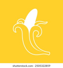 Banana outline. Isolated banana on white background