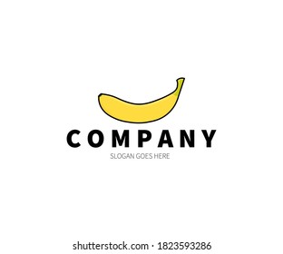 Banana Outline Logo Concept. Vector Design Illustration. Symbol and Icon Vector Template.