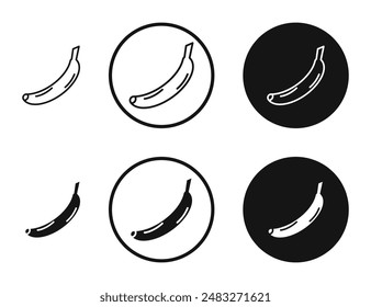 banana outlined icon vector collection.