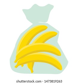 Banana pack icon. Flat illustration of banana pack vector icon for web design