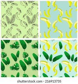 banana and palm leaves patterns