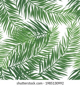 Banana palm leaves vector seamless pattern. Minimalist tropical summer vector graphics
