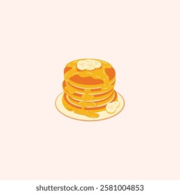 Banana Pancake Illustration for design needs, Landing Pages, Animation, Apps, Presentations, Content Creator and other Promotions