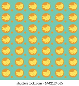 banana pattern background vector with brown dot