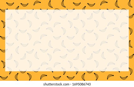 Banana pattern background vector illustration with space for text
