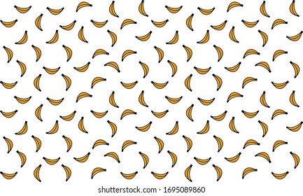 Banana pattern background vector illustration with space for text
