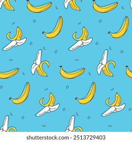 banana padrão azul fundo vetor design