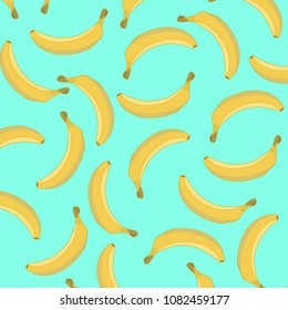 Banana pattern blue color background