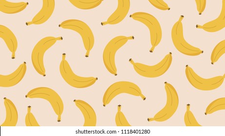 Banana pattern cartoon vector. free space for text. wallpaper. background.
