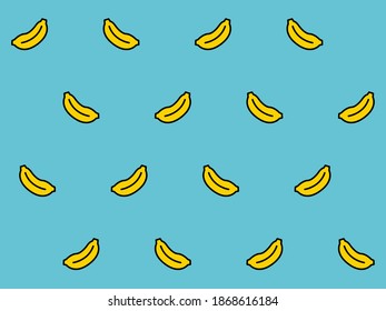 Banana pattern, cute seamless fruit