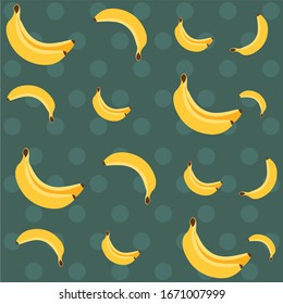 Banana pattern with dark green baground