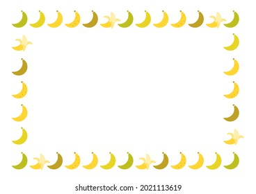 Banana pattern frame. Colorful design. Vector illustration. 