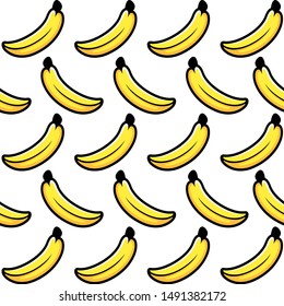 Banana Pattern, Fruit Pattern, Vector, Illustration,  Seamless Pattern, Background.
