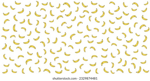 Patrón bananero aislado en el fondo blanco. ilustración vectorial