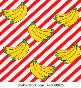 banana pattern lines background vector illustration