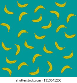 banana pattern  on the blue background