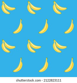 banana pattern on blue background