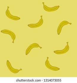banana pattern on the yellow background. 
