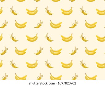 Patrón bananero sobre fondo amarillo suave
