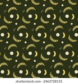 BANANA PATTERN WITH BANANA PIECES AND TEXT
