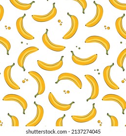patrón bananero sin soldadura ecofresco yummy vegetal amarillo exótico fruta tropical comida en caldo blanco 