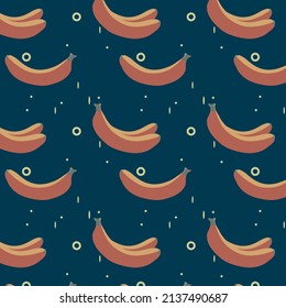 El patrón bananero es fluido. Para textiles, raspado, papel envolvente.
