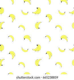 banana pattern seamless pattern white background vector illustration 