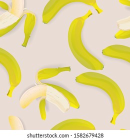 Banana pattern. Stock vector illustration.