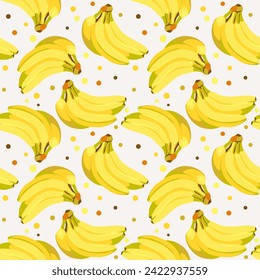 Banana pattern. Sweet healthy food. Vector illustration.