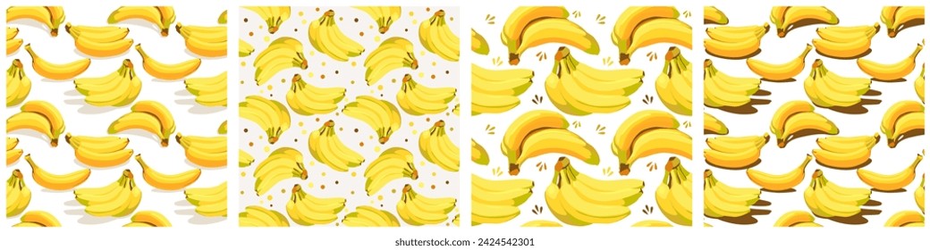 Banana pattern. Sweet healthy food. Vector illustration.